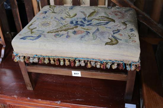 Mahogany tapestry topped stool(-)